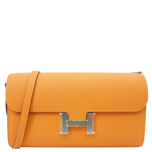 Hermes  Constance To Go wallet Epsom Leather Long Wallet Orange - Picture 1 of 14